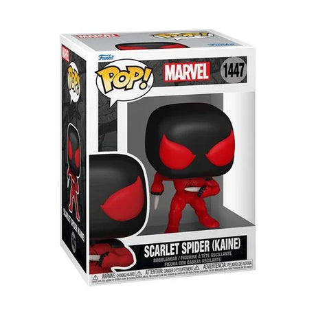 Funko Pop! Marvel Scarlet Spider (Kaine) figure from Spider-Man Comics series, featuring detailed action pose and vibrant costume.