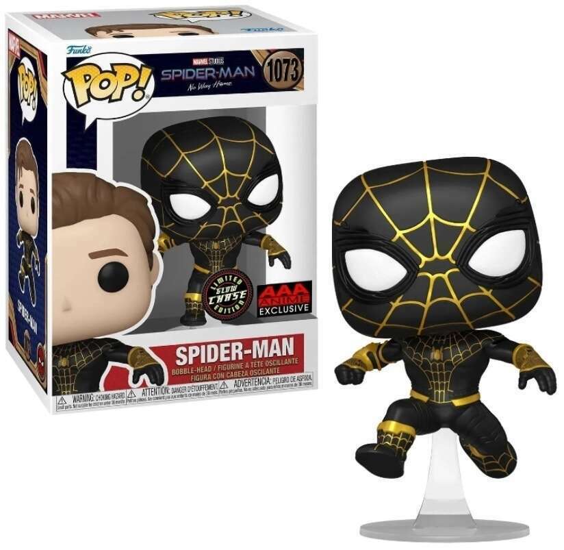 Funko Pop! Marvel Spider-Man No Way Home Chase figure with box imperfection, collectible toy from Shak's Pop Shop.