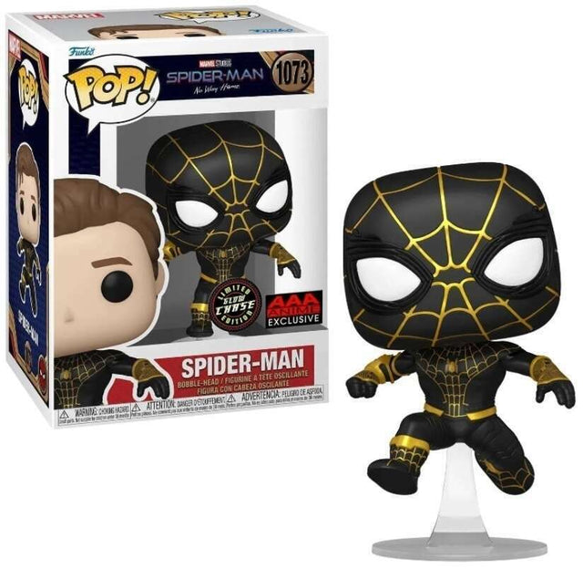 Funko Pop! Marvel Spider-Man No Way Home Chase figure with box imperfection, collectible toy from Shak's Pop Shop.