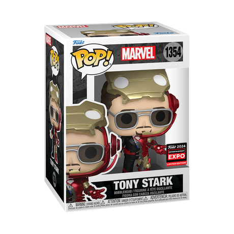 Funko Pop! Marvel Tony Stark in Summoning Suit figure from 2024 C2E2 Shared Exclusive, with detailed costume and iconic pose.