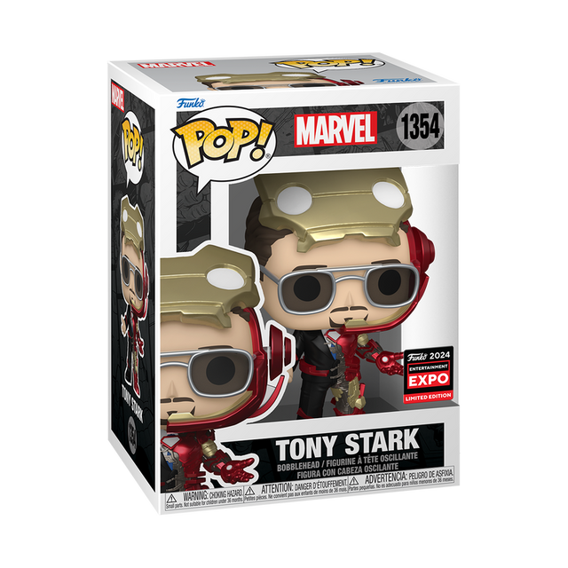 Funko Pop! Marvel Tony Stark in Summoning Suit figure from 2024 C2E2 Shared Exclusive, with detailed costume and iconic pose.