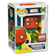 Funko Pop! Marvel Vision figure from Avengers #57, Marvel Collector Corps Exclusive, displayed in its stylized vinyl figure form.