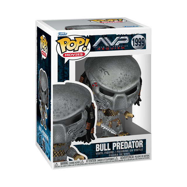 Funko Pop! Movies Alien vs Predator Bull Predator figure with detailed alien and predator features, collectible vinyl toy.