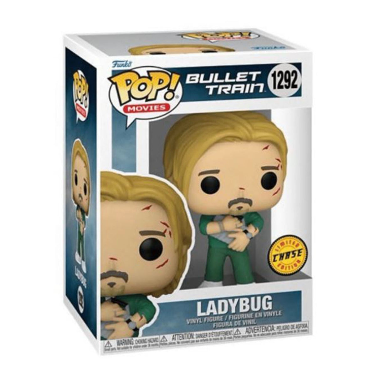 Funko Pop! Movies Bullet Train Ladybug Chase figure, collectible vinyl toy with detailed character design and vibrant colors.