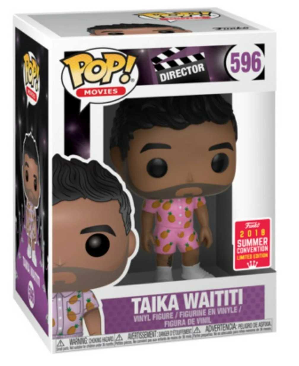Funko Pop! Movies Taika Waititi director figure, LE 3,000, 2018 Summer Convention shared exclusive, stylized collectible toy.