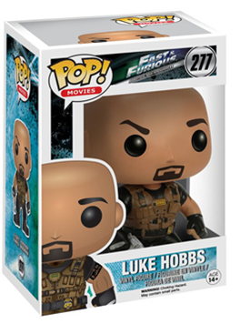 Funko Pop! Movies Luke Hobbs figure with box imperfection, collectible figure from the Fast and the Furious series, by Shak's Pop Shop.