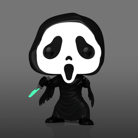 Funko Pop! Movies Ghostface glow figure from Shak's Pop Shop, featuring the iconic horror character with glowing details.