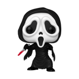 Funko Pop! Movies Ghostface glow figure from Shak's Pop Shop, featuring a detailed Ghostface mask and glow-in-the-dark effects
