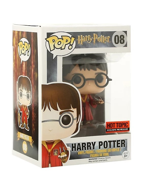 Funko Pop! Harry Potter Quidditch figure from Shak's Pop Shop, with box imperfection, exclusive pre-release from Hot Topic.