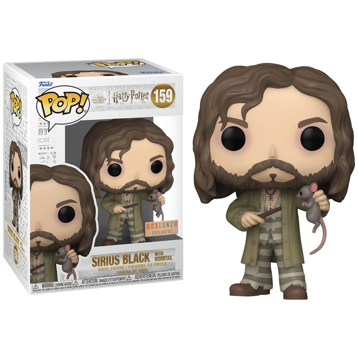 Funko Pop! Sirius Black with Wormtail figure from Harry Potter series, collectible vinyl toy by Shak's Pop Shop, exclusive edition