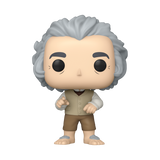 Funko Pop! Movies Bilbo Baggins figure from Lord of the Rings, collectible vinyl toy with detailed character design.