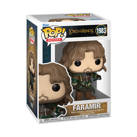Funko Pop! Movies Lord of the Rings Faramir figure with detailed costume and pose, collectible vinyl toy from Shak's Pop Shop