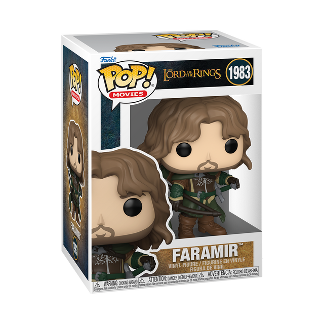 Funko Pop! Movies Lord of the Rings Faramir figure with detailed costume and pose, collectible vinyl toy from Shak's Pop Shop