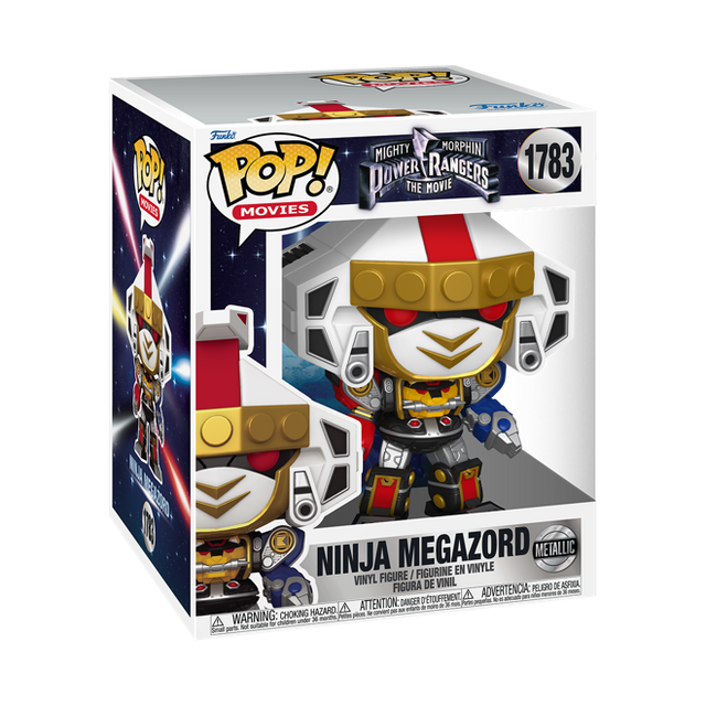 Funko Pop! Movies Ninja Megazord figure from Power Rangers, 6-inch collectible toy with detailed design, by Shak's Pop Shop.