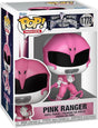 Funko Pop! Movies Pink Ranger figure from Mighty Morphin Power Rangers, featuring pink suit and helmet, collectible toy.