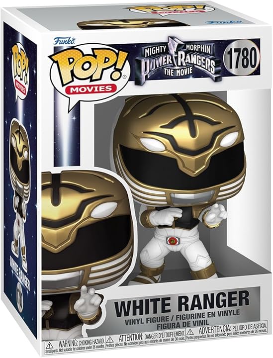 Funko Pop! Movies Mighty Morphin Power Rangers White Ranger figure from Shak's Pop Shop, in box with slight imperfections