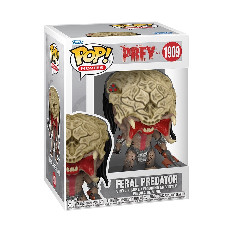 Funko Pop! Movies: Prey Feral Predator figure with detailed costume and fierce stance, collectible vinyl toy from Shak's Pop Shop.