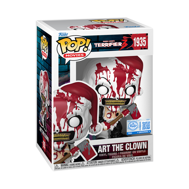 Funko Pop! Movies Terrifier 3 Art the Clown figurine, a special edition collectible with detailed clown costume and makeup.