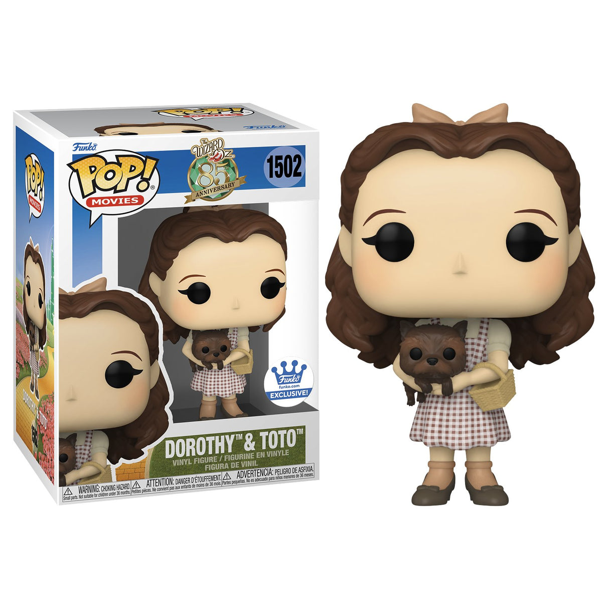 Funko Pop! Movies Wizard of Oz 85th Anniversary Dorothy and Toto figures, collectible vinyl toys from Shak's Pop Shop.