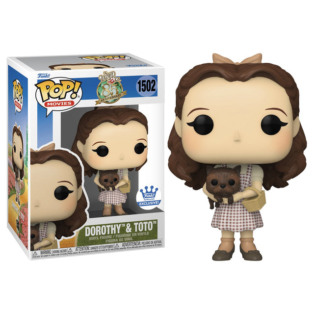 Funko Pop! Movies Wizard of Oz 85th Anniversary Dorothy and Toto figures, collectible vinyl toys from Shak's Pop Shop.