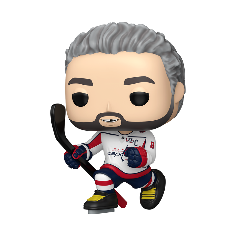 Funko Pop! NHL Alex Ovechkin figure from Shak's Pop Shop, fanatics exclusive, featuring the iconic hockey player in collectible style.
