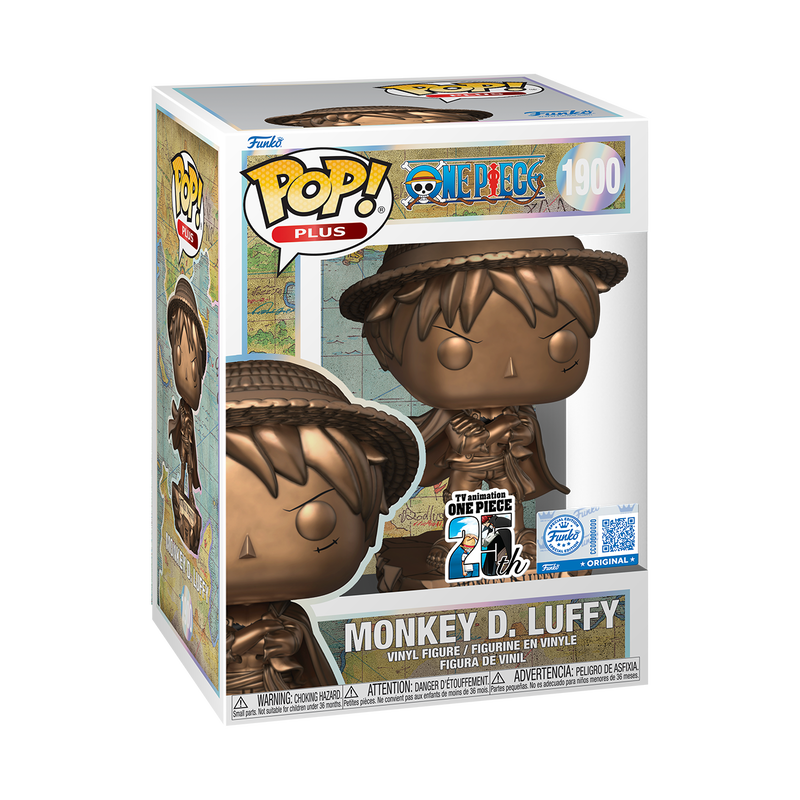 Bronze Funko Pop! Plus: One Piece Monkey D. Luffy statue, collectible figure from Shak's Pop Shop, exclusive to Funko Shop.