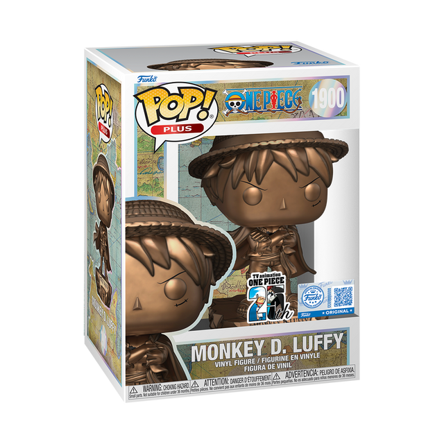 Bronze Funko Pop! Plus: One Piece Monkey D. Luffy statue, collectible figure from Shak's Pop Shop, exclusive to Funko Shop.