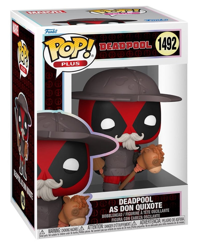 Funko Pop! Plus Marvel's Deadpool as Don Quixote figure, collectible toy with Deadpool costume and Don Quixote details