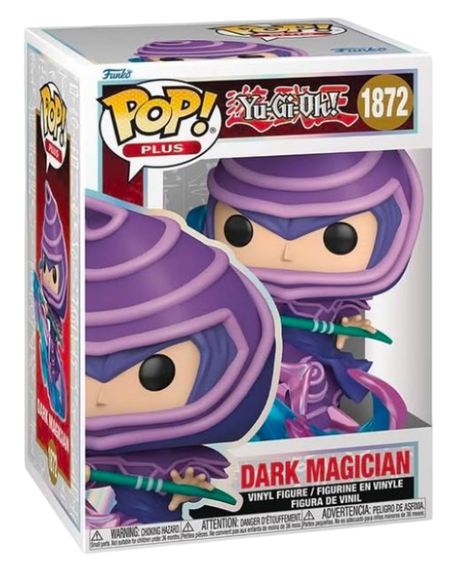 Funko Pop! Plus figure of Dark Magician from Yu-Gi-Oh, collectible toy with detailed design and iconic character features.