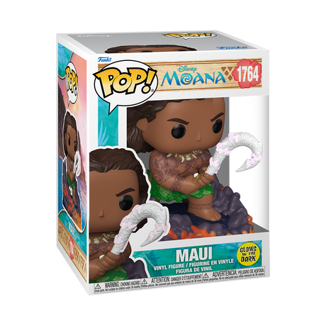 Funko Pop! Premium Moana Maui glow figure, featuring Maui character from Disney's Moana in collectible vinyl form