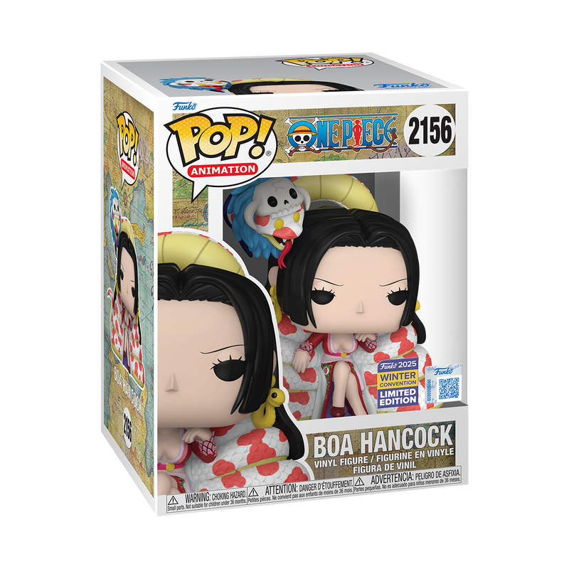 Funko Pop! Premium Boa Hancock on Throne figure from One Piece, 2025 Winter Convention shared exclusive, detailed collectible.