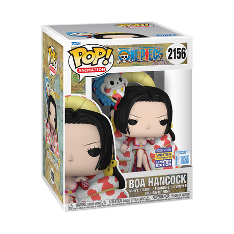 Funko Pop! Premium Boa Hancock on Throne figure from One Piece, 2025 Winter Convention shared exclusive, detailed collectible.