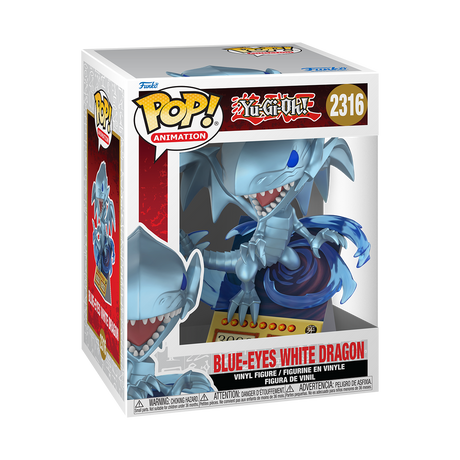 Funko Pop! Premium Yu-Gi-Oh Blue-Eyes White Dragon figure with detailed design and iconic character features.