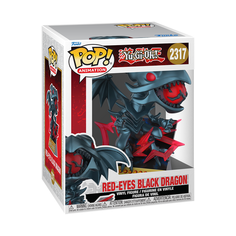 Funko Pop! Premium Yu-Gi-Oh Red-Eyes Black Dragon figure with detailed design and vibrant colors, collectible anime merchandise.