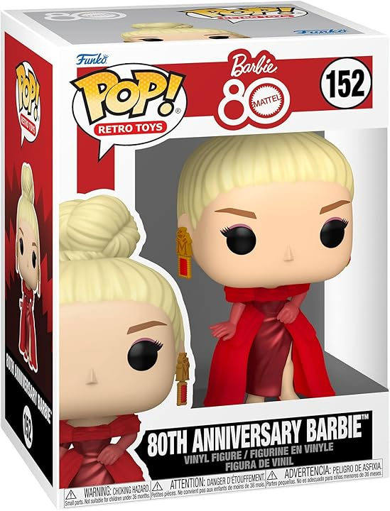 Funko Pop! Retro Toys Barbie 80th Anniversary collectible figure from Shak's Pop Shop, featuring Barbie in retro-inspired design