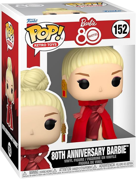 Funko Pop! Retro Toys Barbie 80th Anniversary collectible figure from Shak's Pop Shop, featuring Barbie in retro-inspired design
