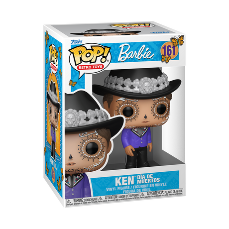 Funko Pop! Retro Toys Barbie and Ken Dia De Muertos figures from Shak's Pop Shop, colorful collectible toy characters.