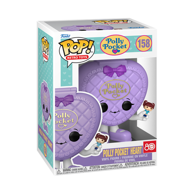 Funko Pop! Retro Toys Polly Pocket Heart figure from Shak's Pop Shop, featuring a collectible Polly Pocket character with a heart design