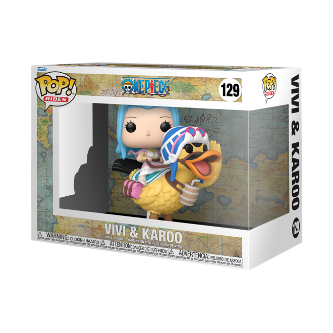 Funko Pop! Rides figure of Vivi and Karoo from One Piece, collectible vinyl toys by Funko, featuring detailed character designs