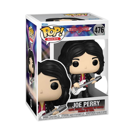 Funko Pop! Rocks Joe Perry figure from Aerosmith, collectible vinyl toy with detailed rock musician design.