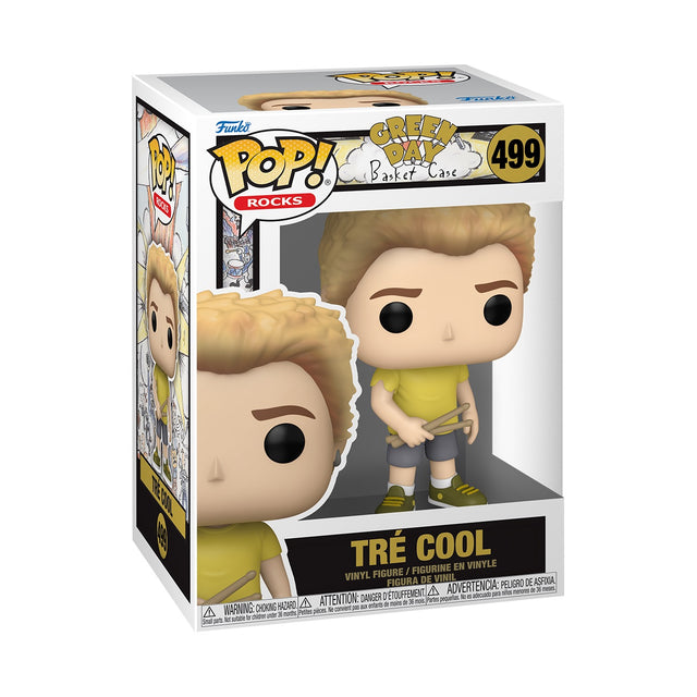 Funko Pop! Rocks Green Day Tres Cool (Basket Case) figure, collectible vinyl toy featuring the band member in a stylized design.