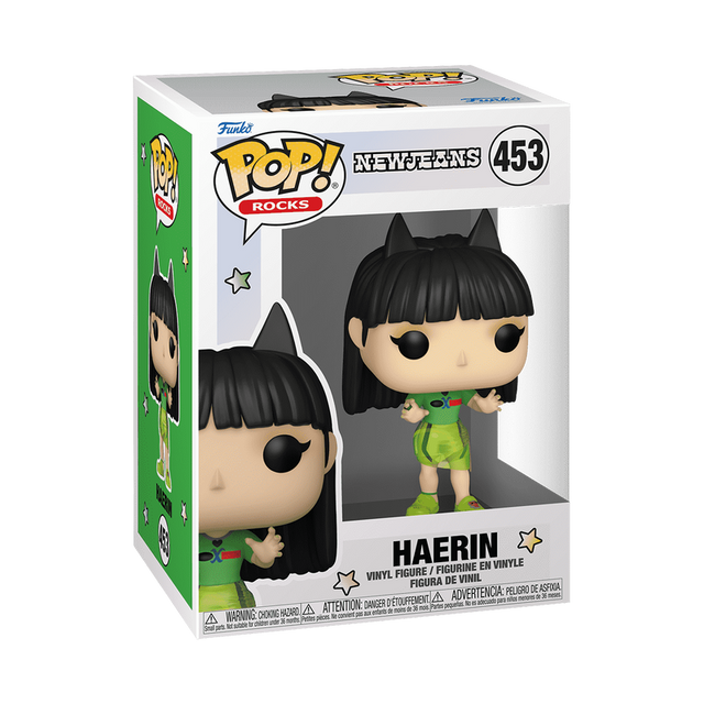 Funko Pop! Rocks: New Jeans Haerin figure with box imperfection, collectible vinyl toy from Shak's Pop Shop.