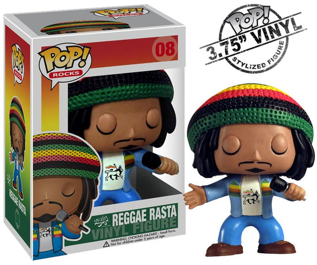 Funko Pop! Rocks Reggae Rasta figure by Shak's Pop Shop, featuring a colorful Rasta-themed character with a vibrant hairstyle.
