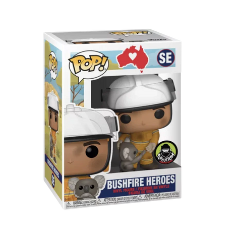 Funko Pop! SE Bushfire Heroes collectible figure from Shak's Pop Shop, featuring a detailed figure with vibrant colors.