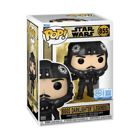 Funko Pop! figure of Biggs Darklighter from Star Wars Legends, Specialty Series Exclusive collectible with detailed design.