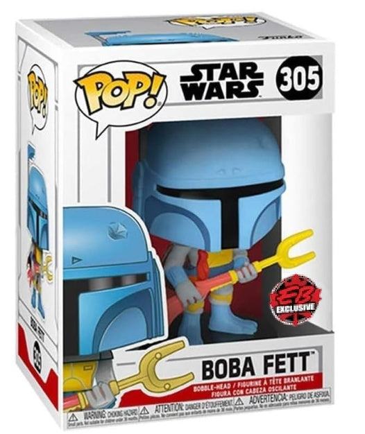 Funko Pop! Star Wars Boba Fett (Animated) figure with box imperfection, from Shak's Pop Shop, collectible Star Wars vinyl toy.