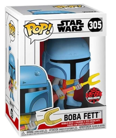 Funko Pop! Star Wars Boba Fett (Animated) figure with box imperfection, from Shak's Pop Shop, collectible Star Wars vinyl toy.