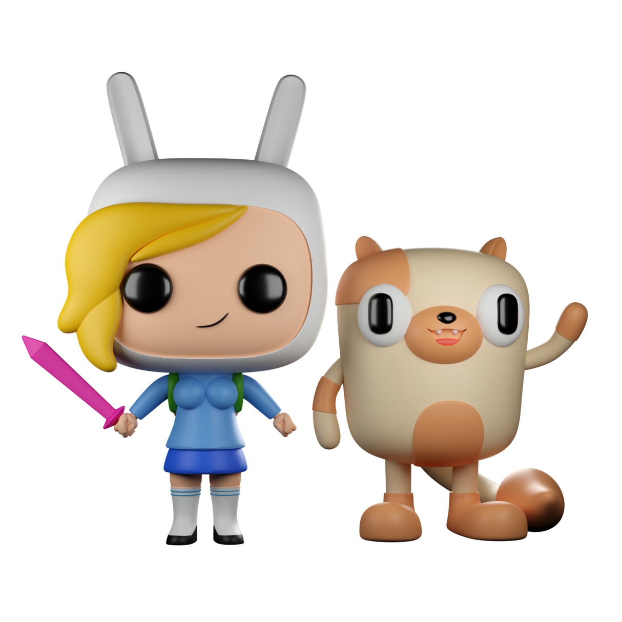 Funko Pop! Television Adventure Time Fionna & Cake collectible figure by Shak's Pop Shop, HMV exclusive, featuring Fionna and Cake characters.