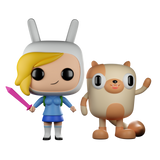 Funko Pop! Television Adventure Time Fionna & Cake collectible figure by Shak's Pop Shop, HMV exclusive, featuring Fionna and Cake characters.