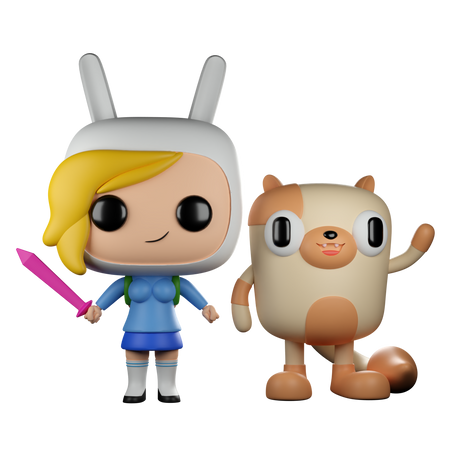 Funko Pop! Television Adventure Time Fionna & Cake collectible figure by Shak's Pop Shop, HMV exclusive, featuring Fionna and Cake characters.